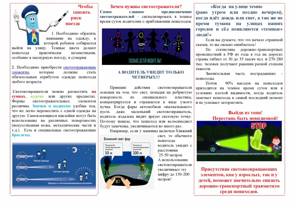 Ношение светоотражающих элементов обязательно.